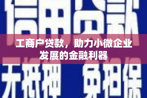 永胜工商户贷款，助力小微企业发展的金融利器